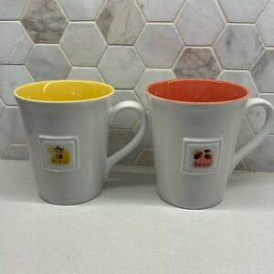 2006 14 ounce Starbucks brew and bean coffee mugs set of 2